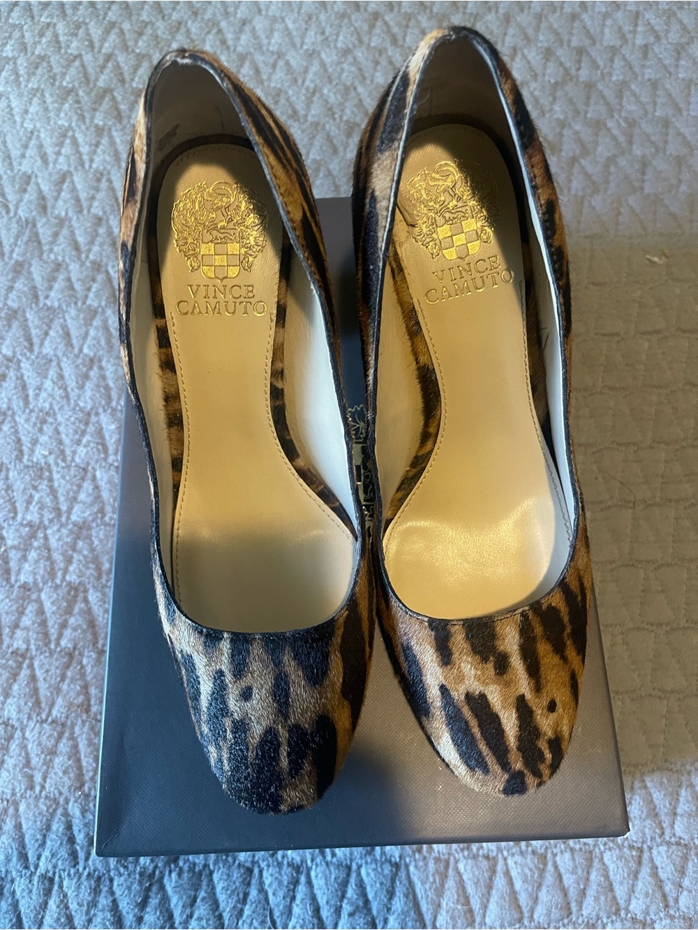Vince Camuto Women's Leopard Print Pumps in Brown and Black